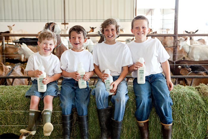 Summerhill boys with milk